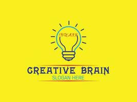 kreativ hjärna logotyp segrare temlate vektor