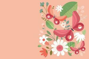 Blumen- Hintergrund. Vektor Illustration von Natur, Blume, Hallo Frühling und Sommer, Schönheit und Mode, zum Netz Banner, Poster, Marketing, Sozial Medien.