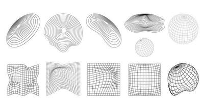 geometrisch Drahtmodell Formen und Gitter auf ein transparent Hintergrund. vektor