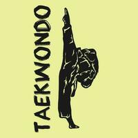 Illustration von Taekwondo Kämpfer Logo Symbol vektor