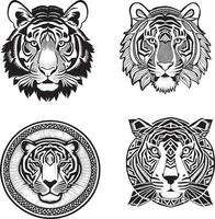 de huvud av de tiger skiss vektor grafik illustration