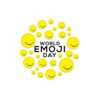 Welt Emoji Tag Feier Vektor Vorlage Design Illustration