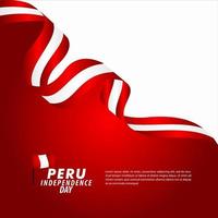 Peru Unabhängigkeitstag Feier Vektor Vorlage Design Illustration