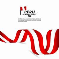 Peru Unabhängigkeitstag Feier Vektor Vorlage Design Illustration