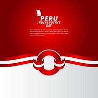 Peru Unabhängigkeitstag Feier Vektor Vorlage Design Illustration