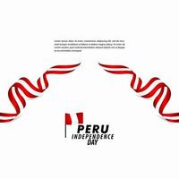 Peru Unabhängigkeitstag Feier Vektor Vorlage Design Illustration