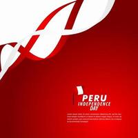 Peru Unabhängigkeitstag Feier Vektor Vorlage Design Illustration