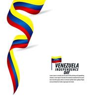 glad firande för Venezuela självständighetsdag, bandbanner, affischmalldesignillustration vektor