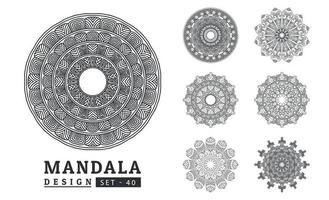 schwarz und Weiß Blume Mandala Designs Satz. Neu Mandala Kunst Vektor Illustration