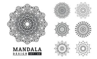 blomma mandala bakgrund design uppsättning vektor illustration