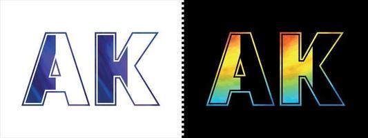 brev ak logotyp design vektor mall. kreativ modern lyxig logotyp för företags- företag identitet