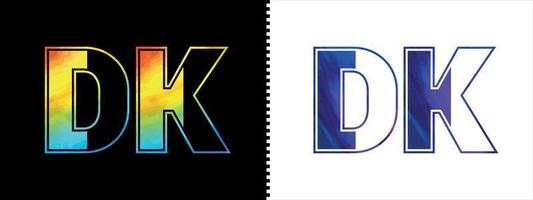 första brev dk logotyp ikon vektor design mall. premie lyxig logotyp för företags- företag identitet