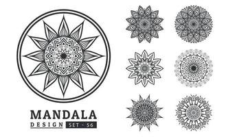 Blume Mandala Hintergrund Design einstellen Vektor Illustration