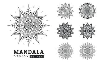 blomma mandala bakgrund design uppsättning vektor illustration