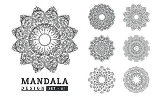 mandala bakgrund design uppsättning vektor illustration