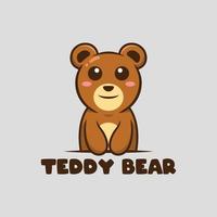 süß Teddy Bär Logo isoliert vektor