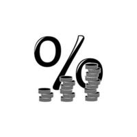 procent tecken och penny vektor ikon illustration