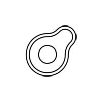 avokado linje vektor ikon illustration