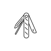 falten Messer Linie Vektor Symbol Illustration