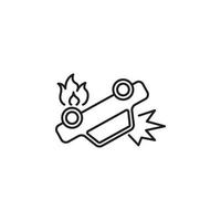 Auto Absturz, Rennen Vektor Symbol Illustration