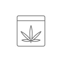 Reißverschluss, Marihuana Vektor Symbol Illustration