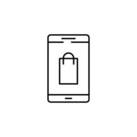 Handy, Mobiltelefon Einkaufen Vektor Symbol Illustration