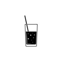 mit Kohlensäure trinken im ein Glas Vektor Symbol Illustration
