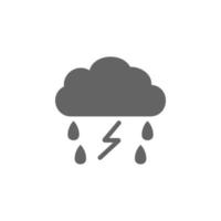 Blitz, Regen, wolkig Wetter Vektor Symbol Illustration