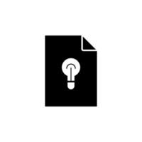 Glödlampa på dokumentera vektor ikon illustration