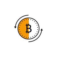 kryptovaluta, pil, finansiera, bitcoin vektor ikon illustration
