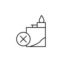 Feuerzeug, Verbot Vektor Symbol Illustration