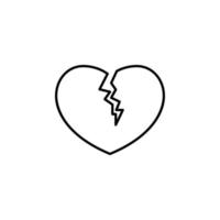 gebrochen Herz Vektor Symbol Illustration