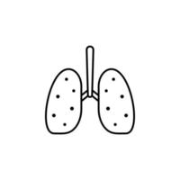 lunga, andetag, organ, medicinsk vektor ikon illustration