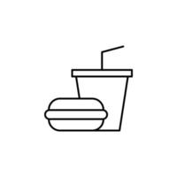 burger och soda vektor ikon illustration