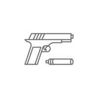 pistol, polis vektor ikon illustration