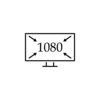 tv, 1080 vektor ikon illustration