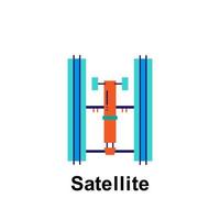 Plats, satellit Färg vektor ikon illustration