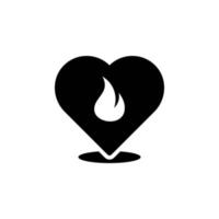 brinnande hjärta vektor ikon illustration