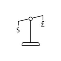 Pfund wächst gegen Dollar Vektor Symbol Illustration