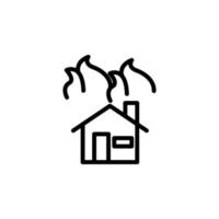 Feuer Haus Zeichen Vektor Symbol Illustration