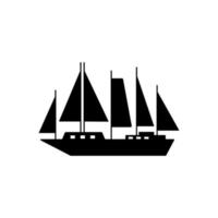 vatten transport, segling fartyg vektor ikon illustration