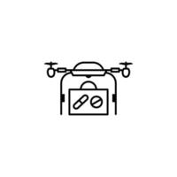 Quadcopter, Drohne, Tabletten Medizin Vektor Symbol Illustration