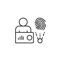 Fingerabdruck, Mann, analytisch Vektor Symbol Illustration