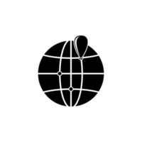 Punkt auf das Globus Vektor Symbol Illustration