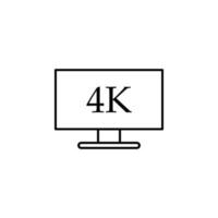 Fernseher, 4k Vektor Symbol Illustration