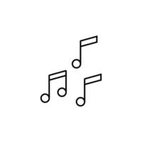 Anmerkungen, Melodie Vektor Symbol Illustration