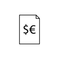 Bericht Euro Dollar Vektor Symbol Illustration