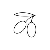Oliven Linie Vektor Symbol Illustration