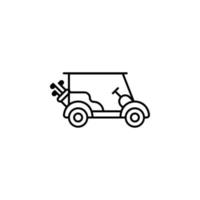 golf bil, flagga vektor ikon illustration