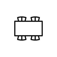 Tabelle Stühle Vektor Symbol Illustration